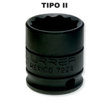 Dados de impacto 12 puntas cuadro 3/8" en pulgadas