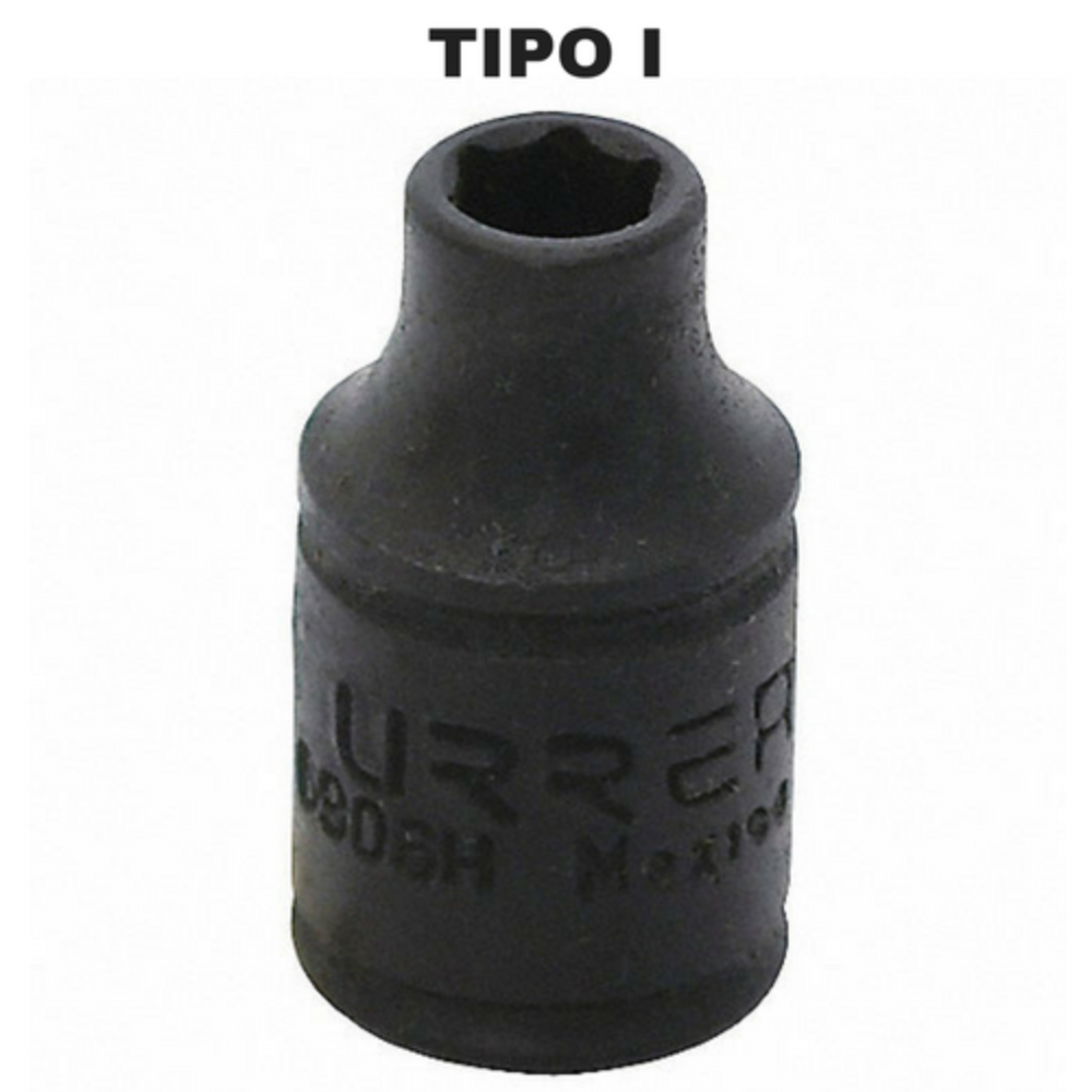 Dados de impacto 6 puntas cuadro 1/4" en pulgadas