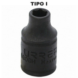 Dados de impacto 6 puntas cuadro 1/4" en pulgadas