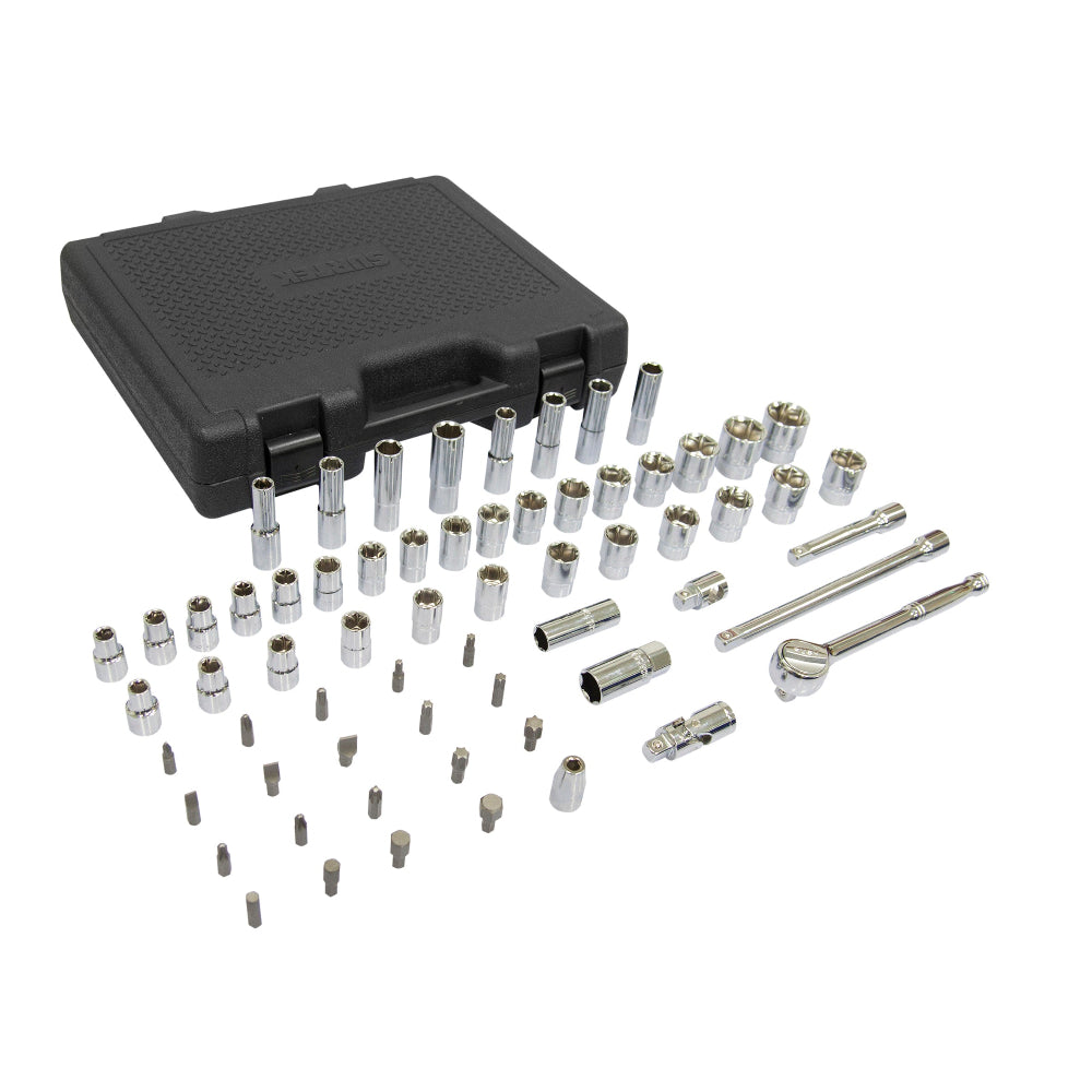 Juego de dados y accesorios combinado cuadro 1/2" 64 piezas