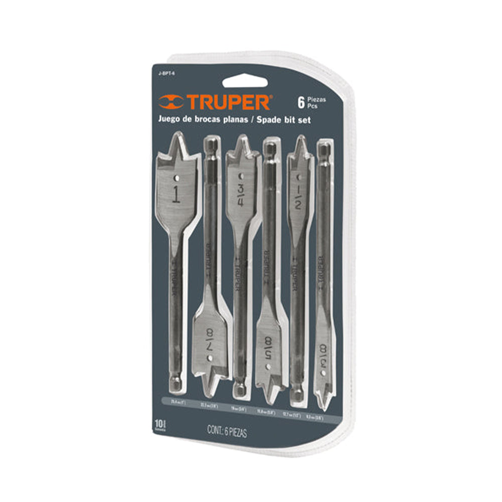 Juego de 6 brocas planas para madera