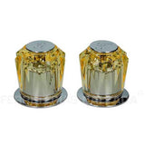 Juego de manerales acrílico grandes ámbar con chapetón