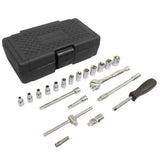 Juego de dados y accesorios métricos cuadro 1/4"- 21 piezas